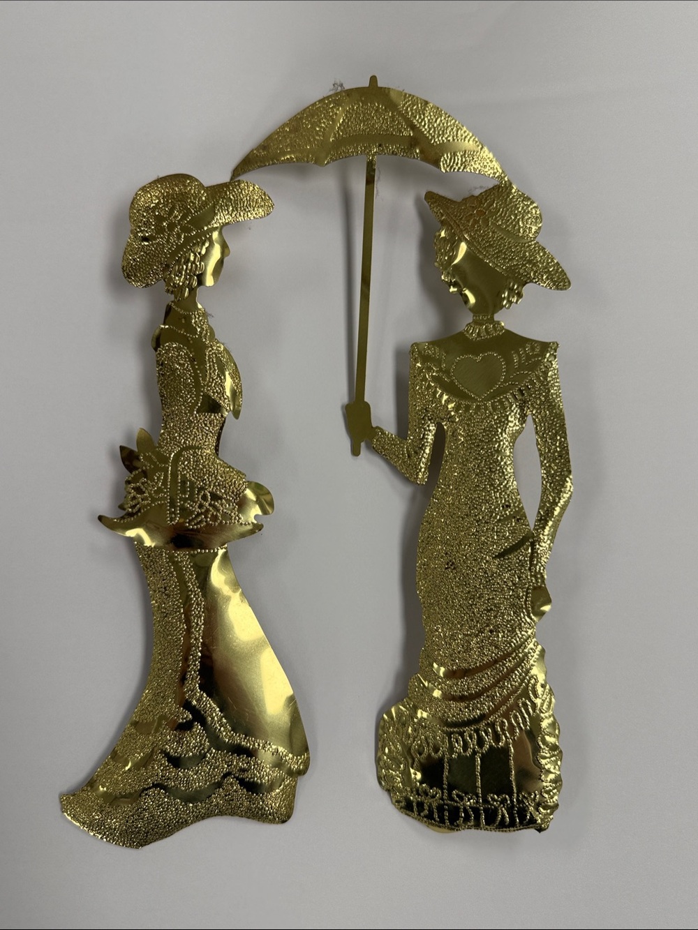 Gold-Tone Lady Silhouette wall decor - Elegant Women Accessories metal